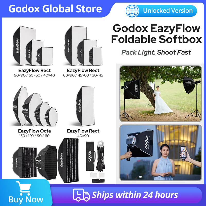 Photography Studio Lighting Set Up - Godox EazyFlow Softbox Lipat dengan Bowens