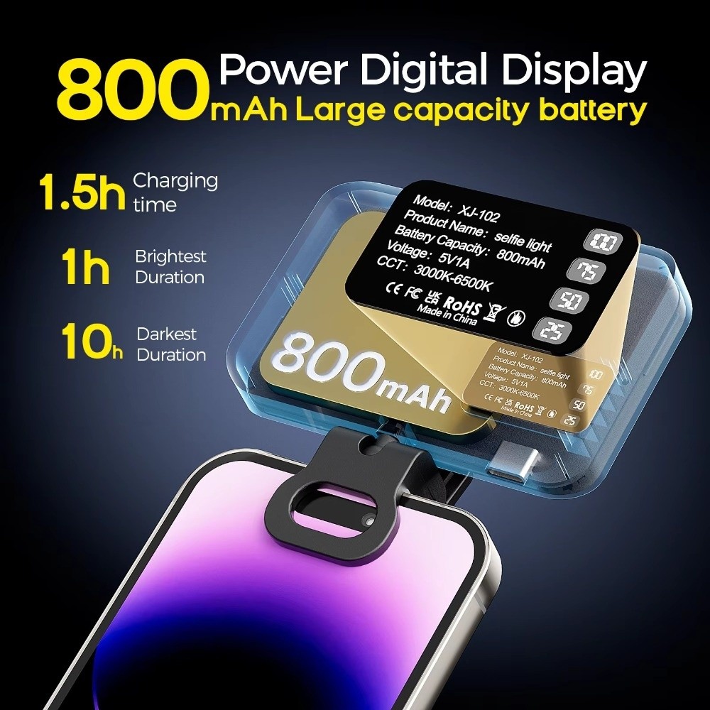 Photography Lighting With Flash - Lampu Selfie LED 800/1000mAh 3 Mode