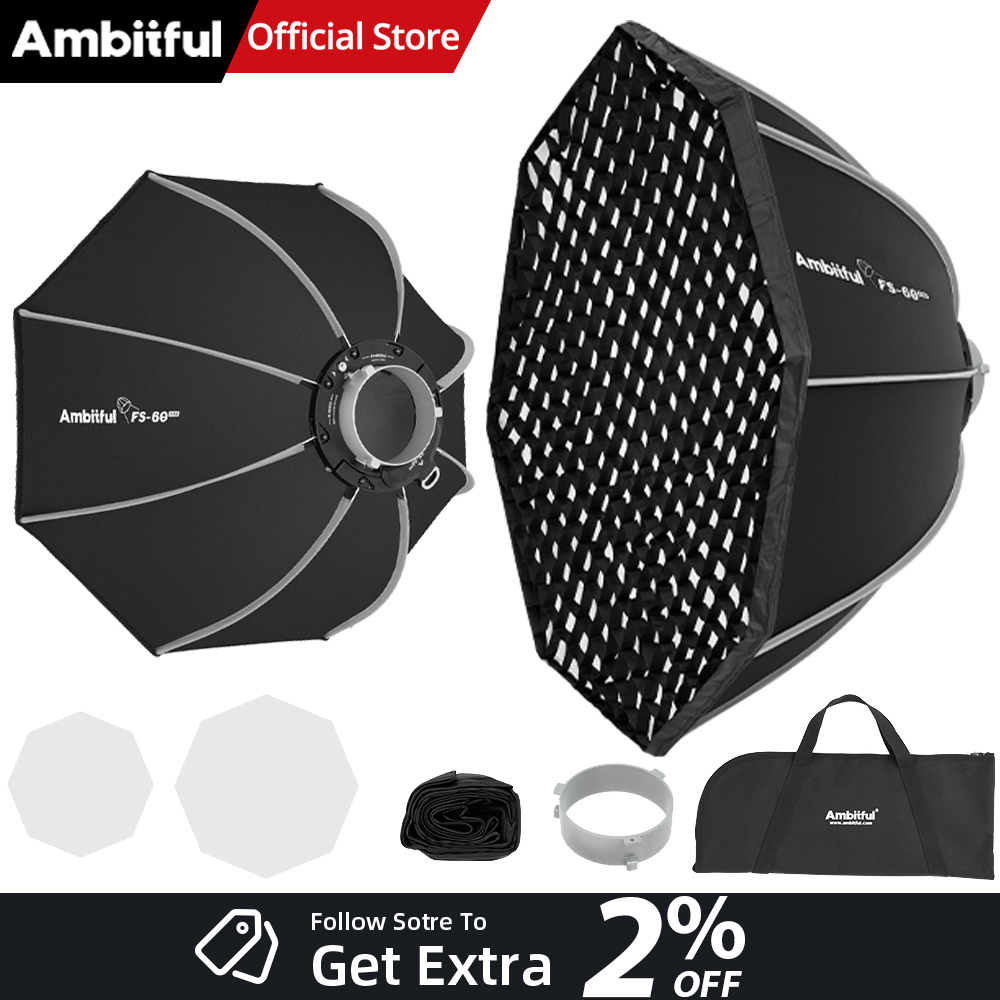 AMBITFUL FS60PROII Softbox Bow - Photography Studio Lighting Set Up ulasan dan harga