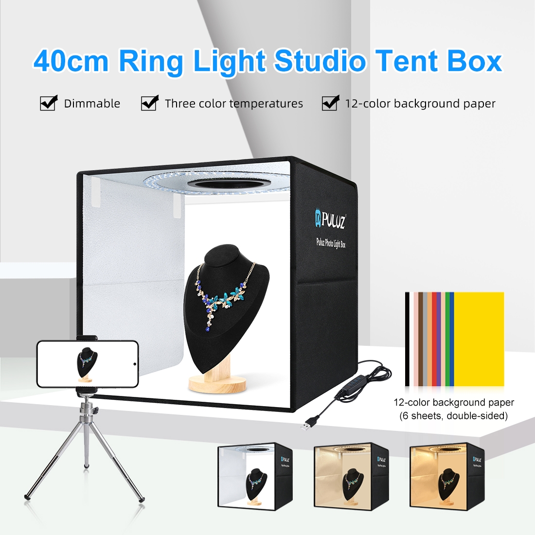 PULUZ 40cm Ring Light Lipat Po - Photography Lighting Styles ulasan dan harga