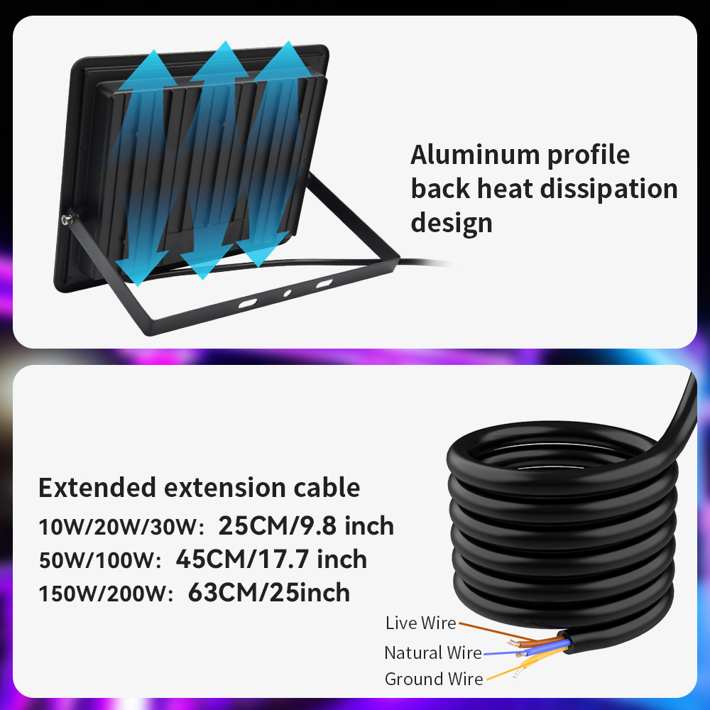 Lampu Sorot RGB 100W 50W 30W 2 - Photography Lighting Uk ulasan dan harga
